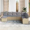 Garden Sofa Set with Cushions 8 pcs Beige and Light Grey Poly Rattan