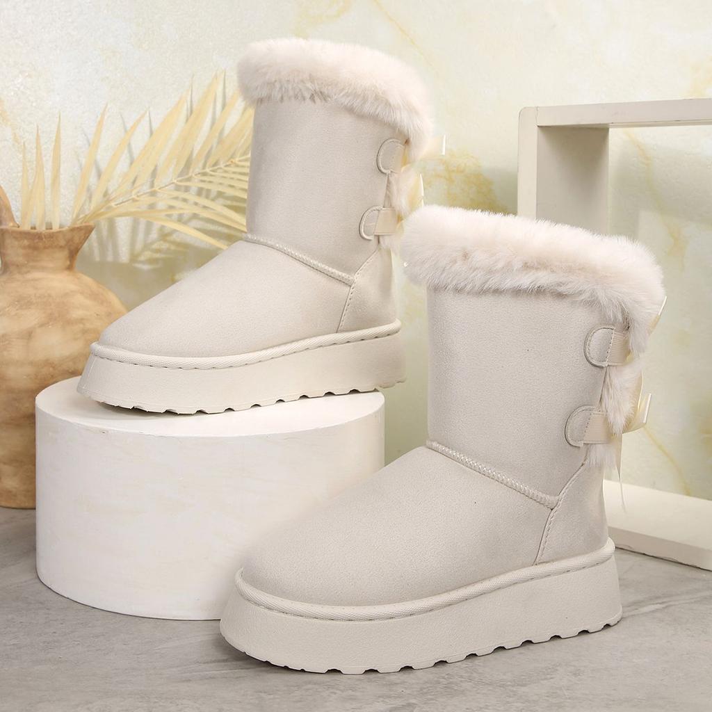 Thick-soled Heightening Comfortable Snow Boots Women's Shoes 2025 New Winter Internet Celebrity Explosion Waterproof Warm Bread Cotton Shoes