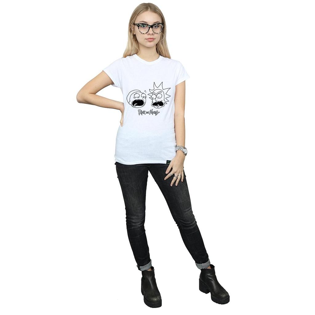 Rick And Morty Womens/Ladies Heads Mono Cotton T-Shirt