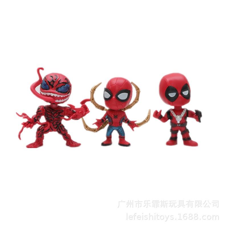 Spider-man Venom Deadpool Action Figure Toy Model Doll Machine Twist Egg Collectible Decoration 10cm Plastic Material