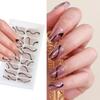 16 полосок наклеек для ногтей, набор наклеек для УФ-лампы, дизайнерские 3D-обертки для ногтей, модные наклейки для гелевого дизайна ногтей