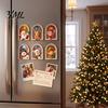 Creative Christmas Tree Decorations Arch Wooden Fridge Magnet Set, Holiday Window Frame 3D Printed Festive Magnets Magnetic Decor for Refrigerator
