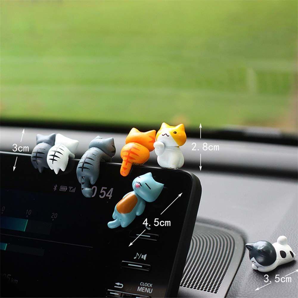 Computer Decoration Cat Figurines Micro Landscape Car Dashboard Ornament  Auto Interior