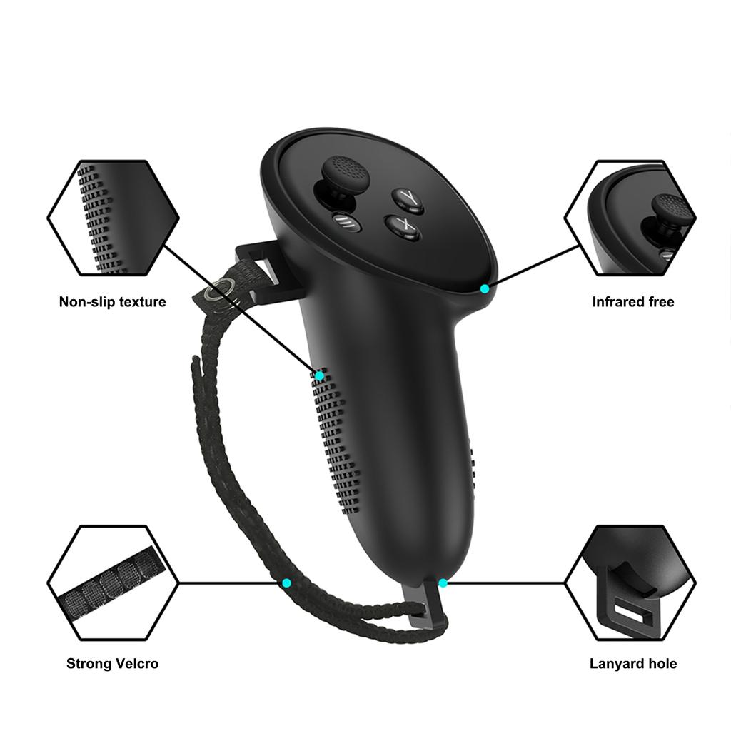 Крышка ручки контроллера, регулируемый ремешок с защитой от потери, совместимый с аксессуарами Quest 3