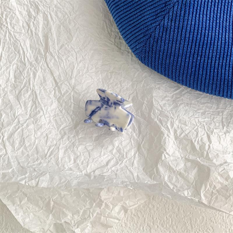 Элегантная китайская фарфоровая шпилька сине-белого цвета, заколка для волос на затылке для женщин, головной убор в виде заколки-акулы, идеально подходит для влиятельных лиц.