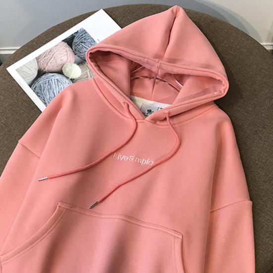 2 шт./компл. с длинными рукавами и вышивкой на шнурке, с буквенным принтом, эластичной резинкой на талии, карманами на флисовой подкладке, повседневная одежда, женская зимняя однотонная одежда