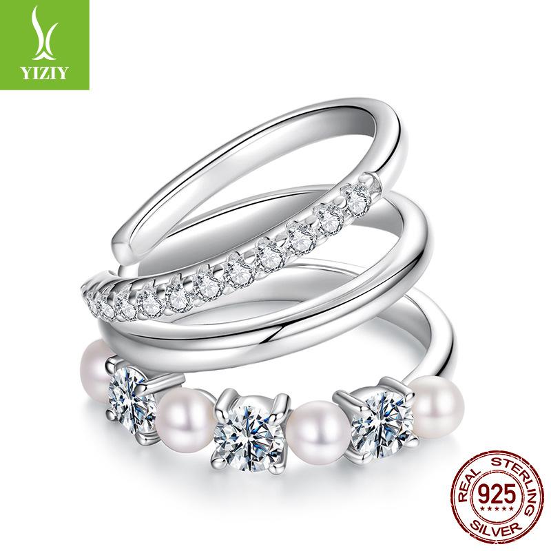 Freshwater Pearl Moissanite Ear Bone Clip Without Ear Hole Light Luxury Premium S925 Sterling Silver Ear Clip Earrings