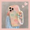 Korea Cute Heart Bracelet Transparent Love Lovely Phone Case For Iphone 14 13 12 11 Pro Max Plus Wristband Shockproof Soft Cover