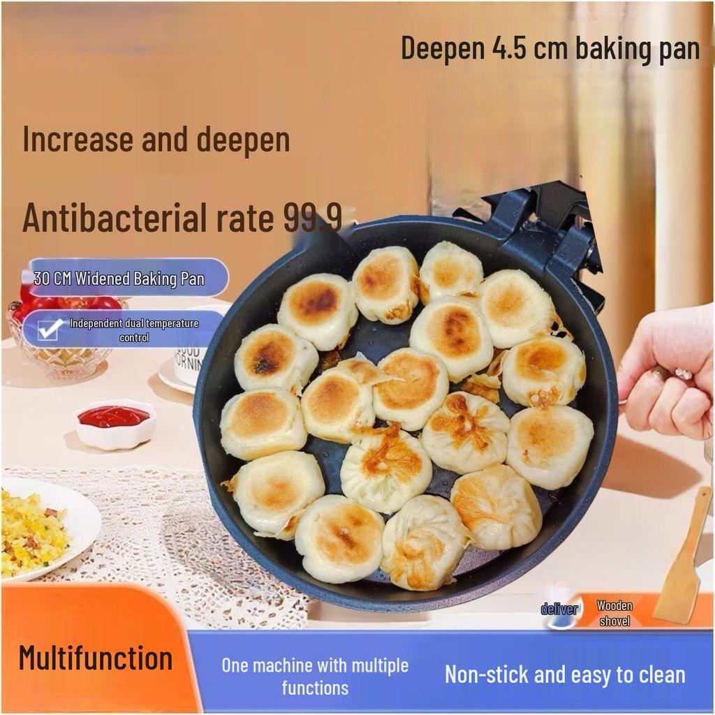 Электрическая блинница и креповая машина с антипригарным покрытием и двусторонним нагревом для завтрака