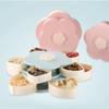 2-layer Petal-shaped Rotating Snack Box Candy Tray Food Storage Box Dried Fruit Storage Boxes Storages Wedding Melon Fruit Plate