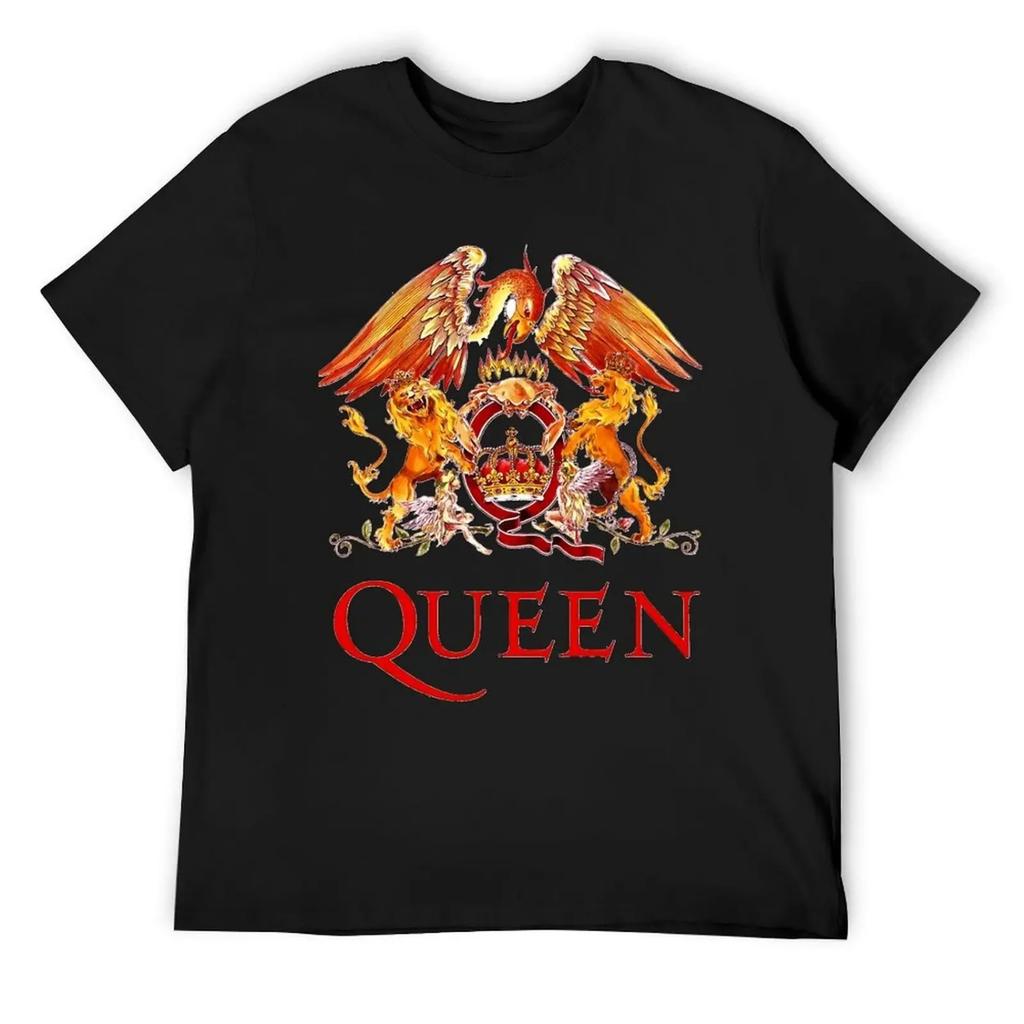 Эмблема фредди и queen из двух львов Футболка Смешная футболка смешные костюмы графика роскошный дизайнер мужские однотонные футболки
