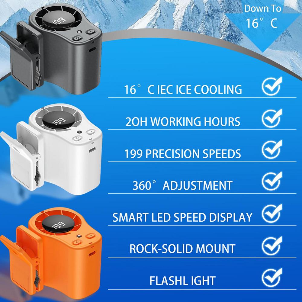 Portable Car Clip Fan 360 Degree Rotatable 100 Speed Wind USB Rechargeable Electric Fan Low Noise Mini Fan Clamp Anywhere