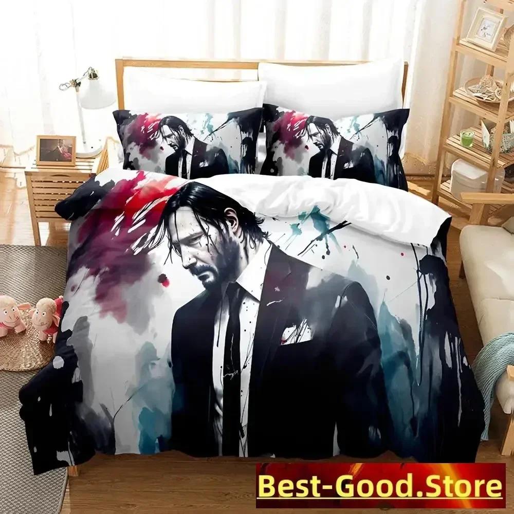 John Wick Bedding Set Duvet Cover Sheet Printed Bed Set Pillowcase Bed Full Queen King Size Comforter Bedroom