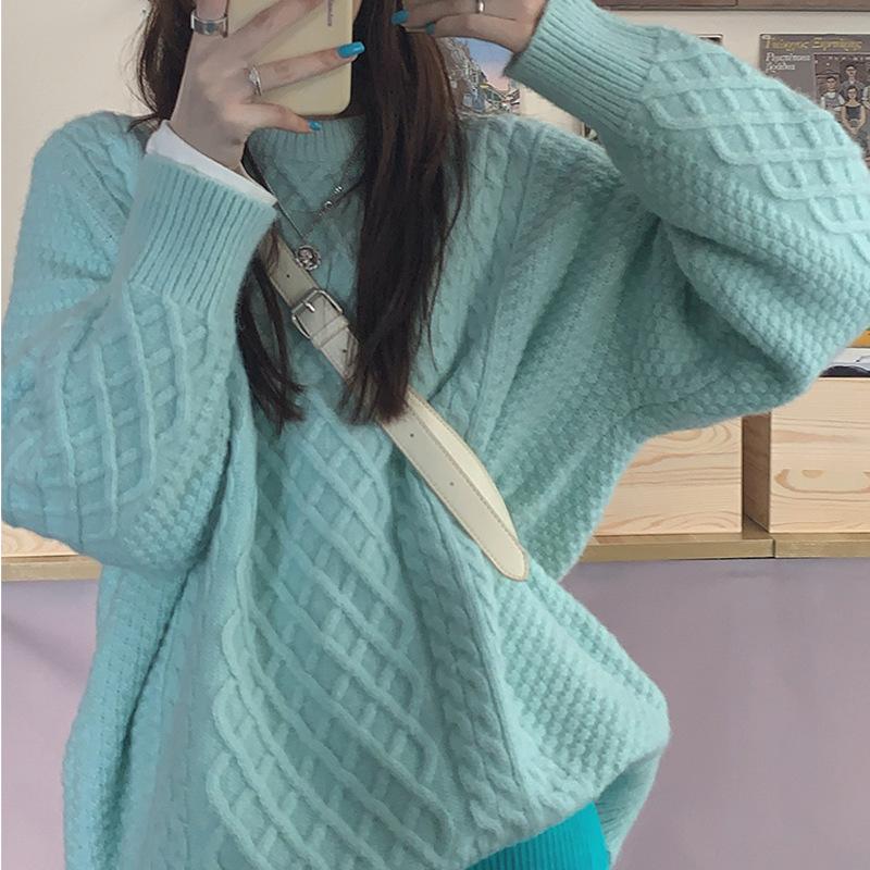 Осенне-зимний пуловер с круглым вырезом и косичками для женщин