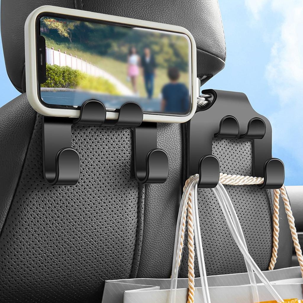 Car Seat Headrest Hook Easy to Install Sturdy Durable Car Seat Hanger for Water Bottle Handbags Mobile Phone