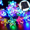 8 Modes LED Solar Cherry Blossom String Light Outdoor Waterproof 7M Festival Courtyard Decoration Atmosphere Light for Lawn Garden