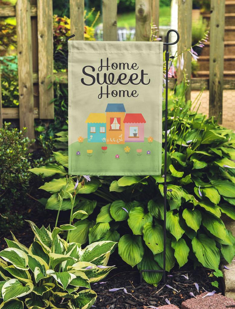 Printtoo Tan Home Sweet Home Garden Summer 12.5""x18"" Двусторонние флаги Флаг для кемпинга