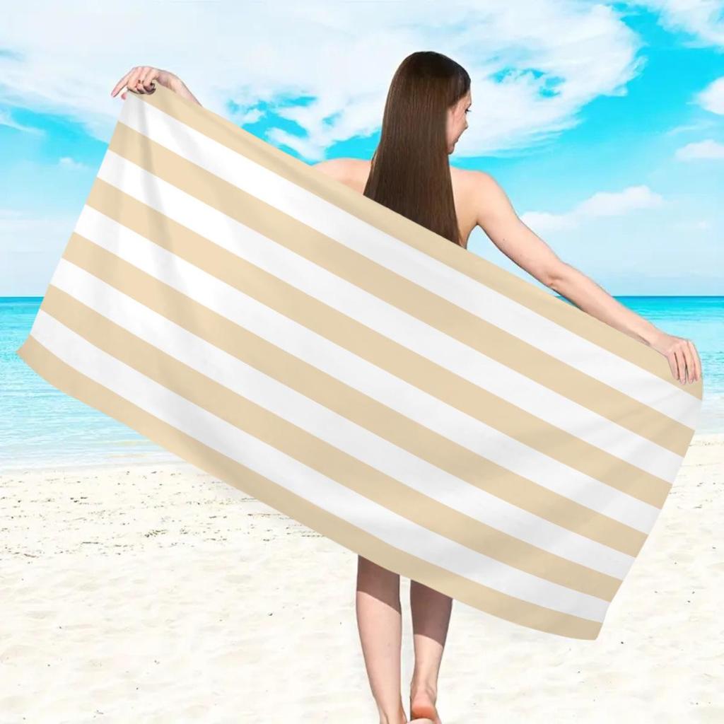 Ultra-Absorbent Striped Beach & Bath Towel - Thick, Soft, Microfiber