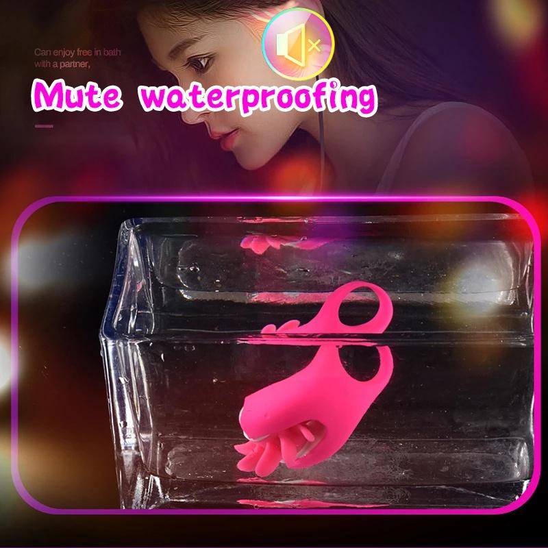New Vibrator Rotation Tongue Licking Vibrating Penis Ring G-spot Massager for Vagina Clitoris Stimulate for Couples Sex Toys