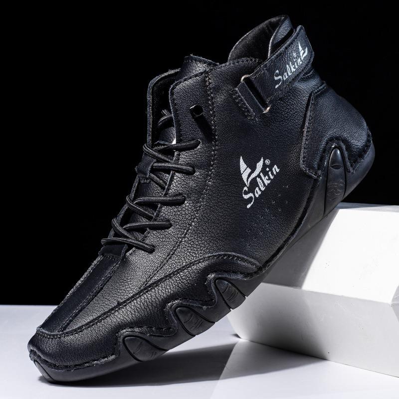 Унисекс Ботинки Роскошные Кожаные Ботинки Ручной Работы Повседневные Ботильоны Мужские Женские Ботильоны Классические Высокие Ботинки Большой Размер 36-48