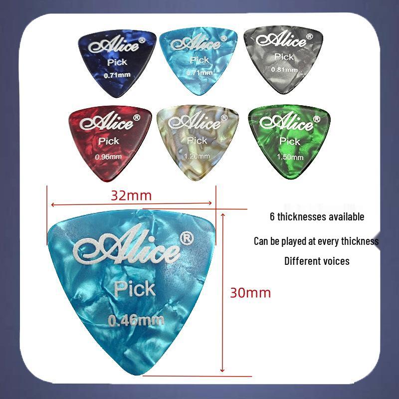 Alice AP-ALT Большой износостойкий целлулоидный треугольный гитарный медиатор