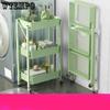 Installation-free Folding Trolley Kitchen Toilet Storage Shelf Mobile Household Baby Products Multi-layer Storage Shelf