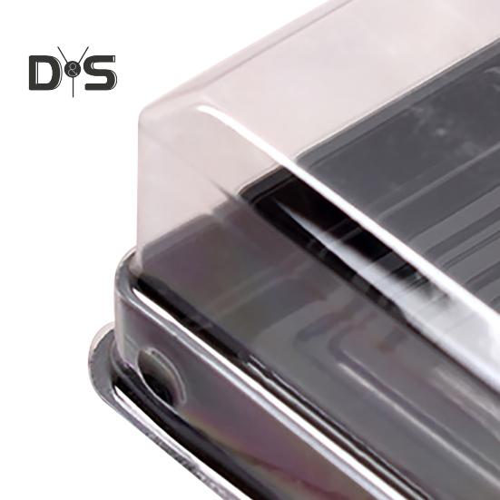 50Pcs 100g Moon Cake Box Square Shaped Multipurpose Plastic Egg Yolk Pastry Box for Festival