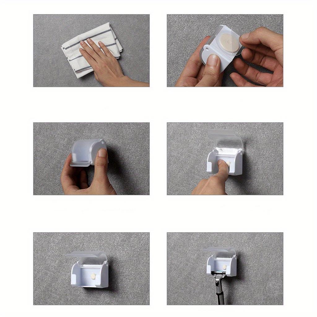 1pcs Punch-Free Men's Razor Storage Rack Bracket Old-Fashioned Razor Rack Home Bathroom Decor Fall Decor Back To School