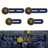 4-piece adjustable denim button extender - медленная пуговица с синей пластиковой ручкой, унисекс эластичный удлинитель пояса