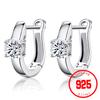 925 Sterling Silver Earrings Kiss Zircon U Shape Earrings for Women Brincos Oorbellen Boucle D'oreille