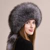 Шапка из меха лисы женская зимняя кожаная монгольская шапка этническая ветрозащитная ухо теплая северо-восточная норковая соломенная шапка детская зимняя
