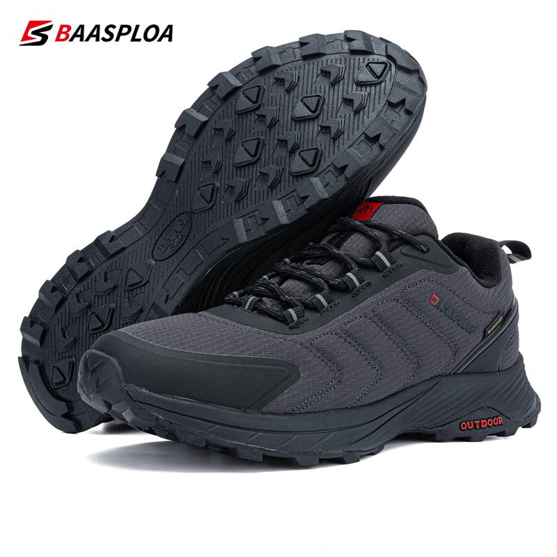 BAASPLOA Man Hiking Shoes Wear-Resistant Sneakers Non-slip Men Outdoor Sneaker Waterproof Light Male Walking Shoes Comforty 2022