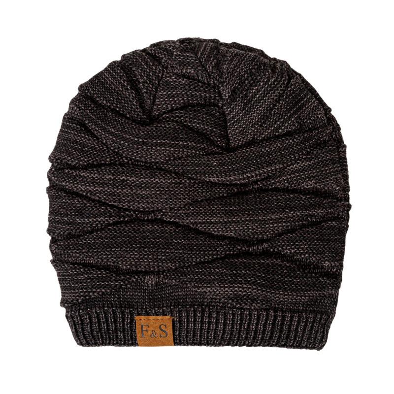 Unisex Mixed Color Design Knitted Hat Fashion Outdoor Keep Warm Winter Hat Casual Add Fur Lined Beanie Cap