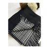 Двусторонняя клетчатая шерстяная шаль на плечо — 70x190 см — Зима