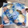 Floral Print Square Silk Scarf Luxury Neckerchief Scarf Hair Band Bandana Scarf  Women