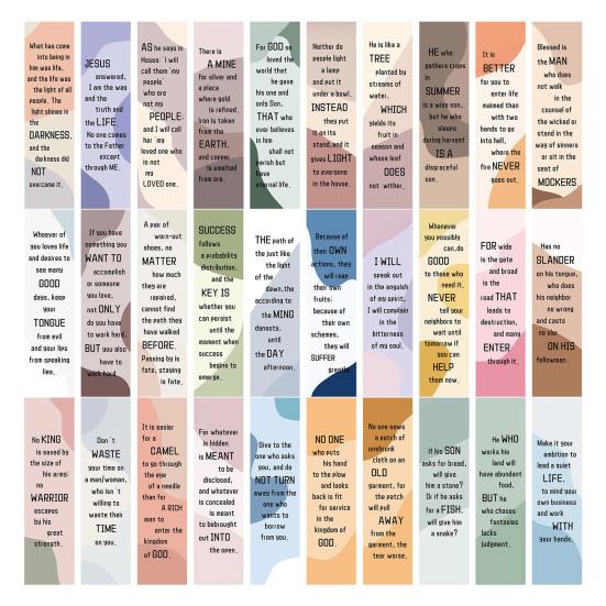 30 листов закладок со стихами из христианской Библии, бумага премиум-класса, вдохновляющий дизайн закладки с живописным фоном, вдохновляющие инструменты для чтения