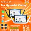 Android 14 Carplay Auto Для Hyundai Verna 2017 - 2018 Автомагнитола Мультимедийная стереосистема Камера 360 Навигация Видео Голосовое управление ИИ
