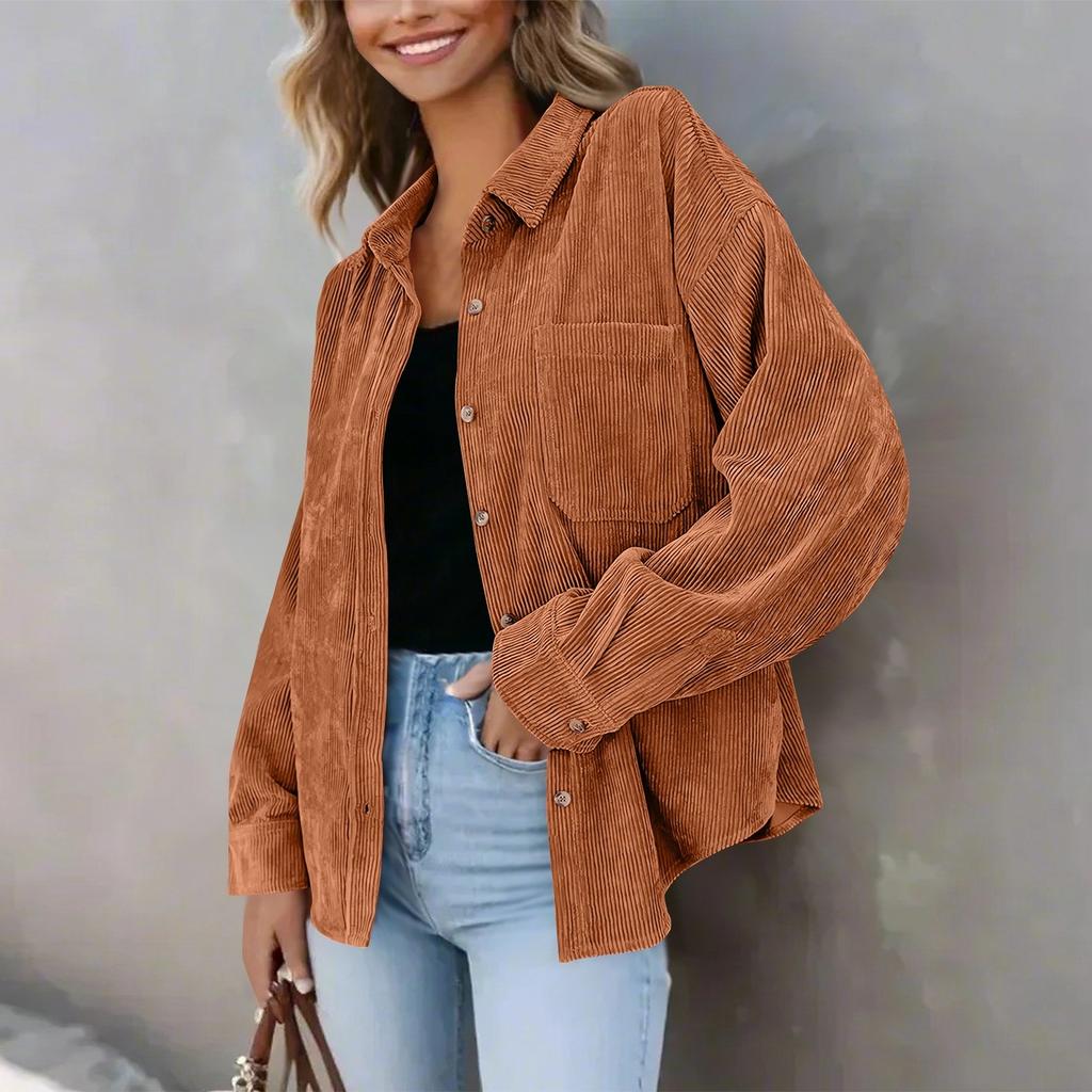 Женская повседневная однотонная свободная куртка с лацканами на пуговицах больших размеров