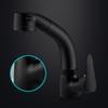 Matte Black Bathroom Basin Faucet Pull Out Spout Rotatable Liftable Body Deck Mounted Hot and Cold Water Mixer Tap