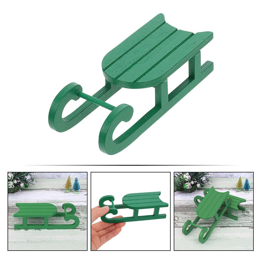 Wooden Sleigh Adornment Elegant Desktop Decor Christmas Holiday Tabletop Decoration Xmas Photo Prop Christmas Sleigh Decor