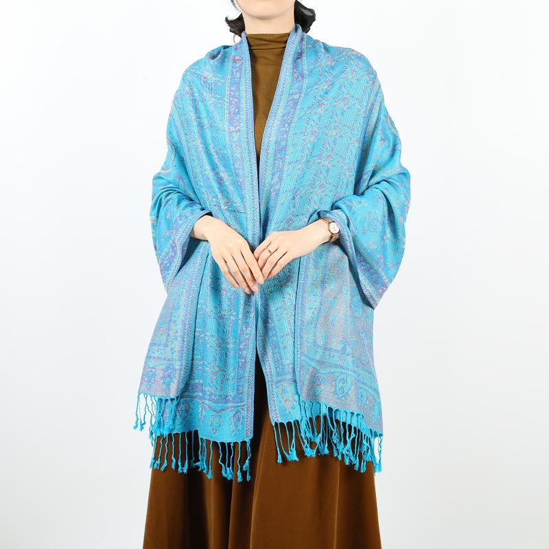 Autumn and Winter Retro Cape Shawl Bohemian Light Luxury Long Scarf Women's Scarf Accessories