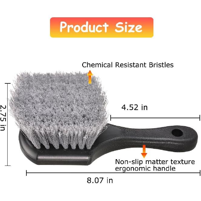 Tire Brush Wheel Cleaner Brush,Soft Bristle Cleaning Brush,Car Wash Brush Clean Tires & Wheel Releases Dirt And Road Grime,Car Accessories For