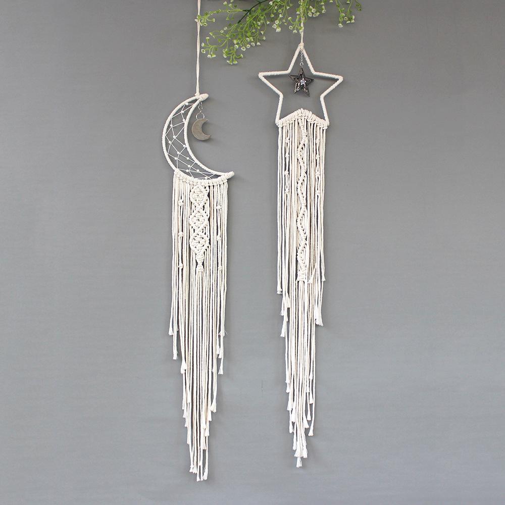 Тканый вручную гобелен Ловец снов Луна Скандинавский гобелен Подарок на день рождения Настенное украшение Домашнее подвесное украшение