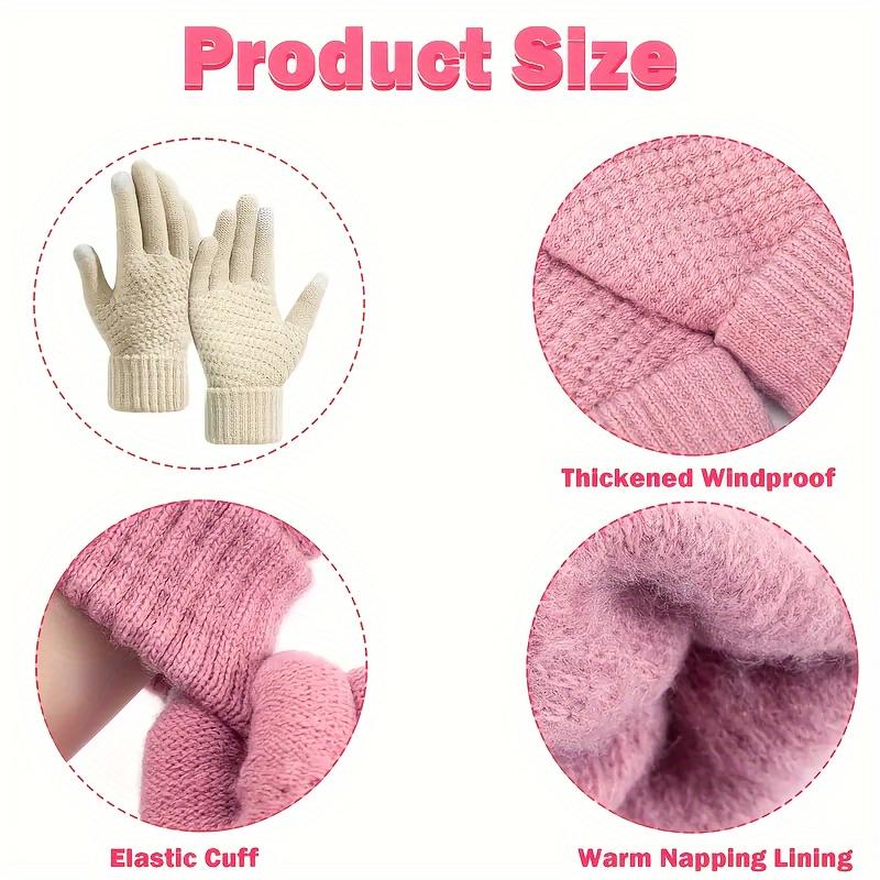 4 шт. Зимние перчатки - Очень теплые, эластичная вязка с мягкой ладонью, противоскользящий захват, ветрозащитные и для активного отдыха