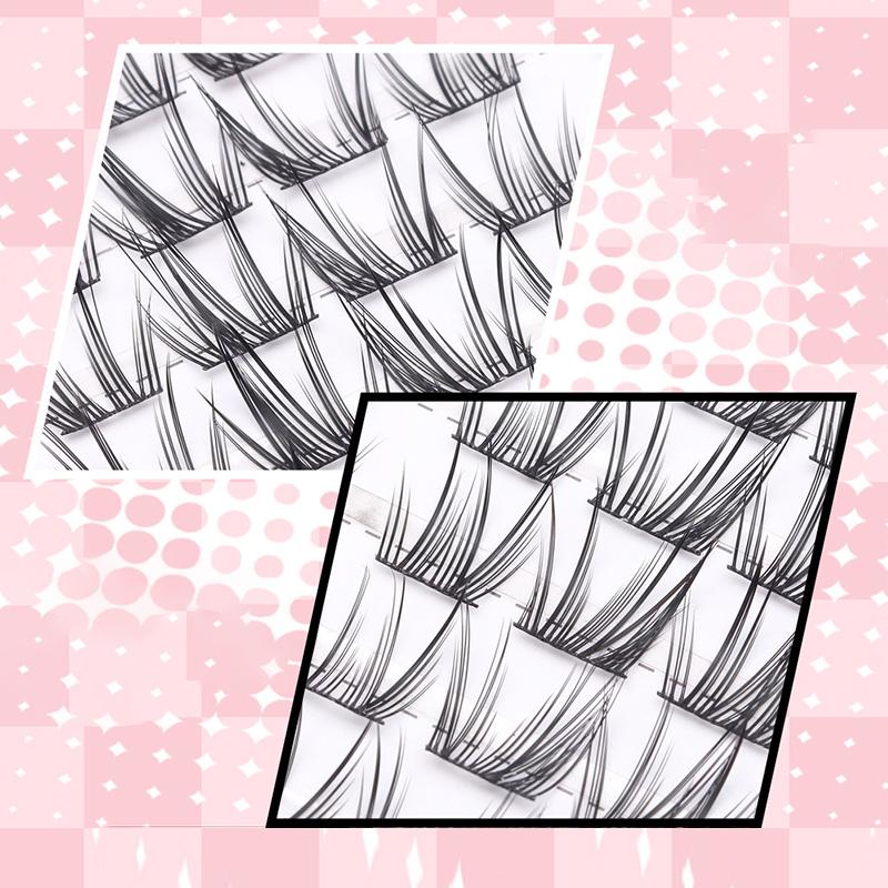 Серия Лесной Эльф Большая Вместимость Книга для Ресниц Манга Натуральные Длинные Завитые Тонкие Пушистые Ресницы на Стебле Сегментированные Накладные Ресницы