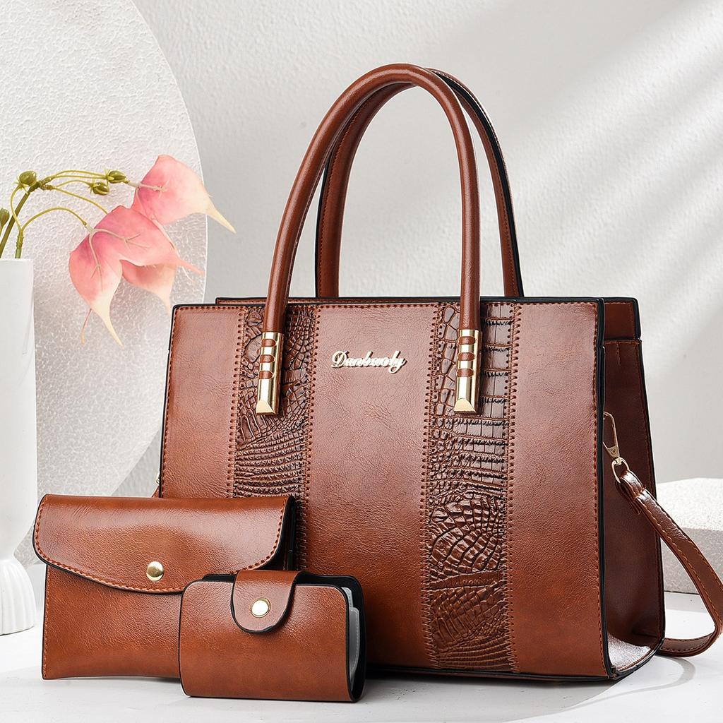 Новая модная сумка Splicing с узором из камня, комплект из трех предметов, простая сумка через плечо высокого уровня