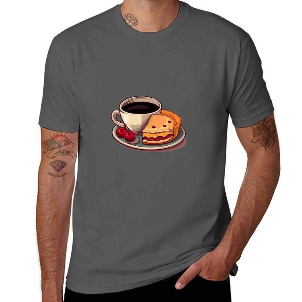 Coffee And Cherry Pie Tshirt Casual Graphic Print Tee