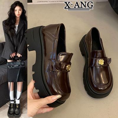 Лоферы на платформе-маффине, женская обувь 2025 весна, новая коллекция, в британском стиле, маленькие кожаные туфли из натуральной кожи, туфли Мэри Джейн