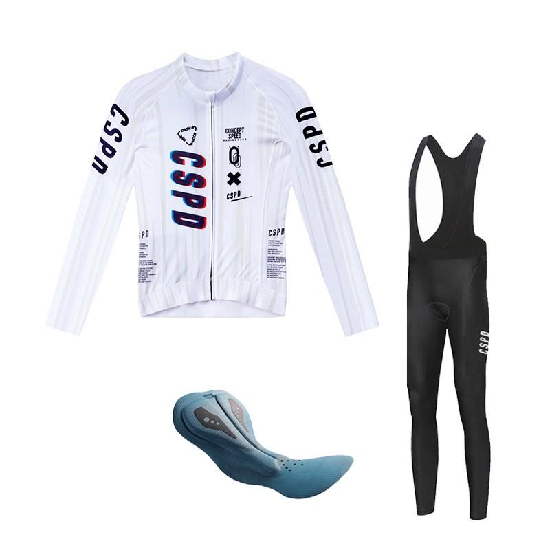 Unisex Long Sleeve Cycling Jersey Bib/Regular Pants Set Road Bike Outdoor Sports Breathable Quick-Dry