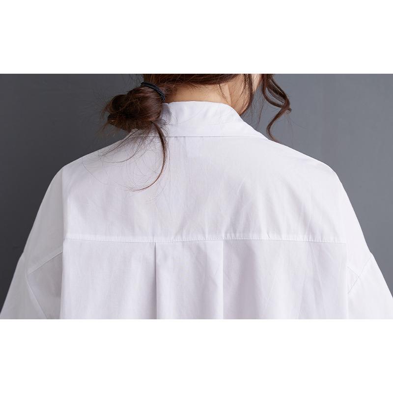 DIMANAF 2025 Plus Size New Summer Style Blouse Vintage Design Short Sleeve Colorful Casual Shirt Women Loose Shirt Geometric Print Shirt